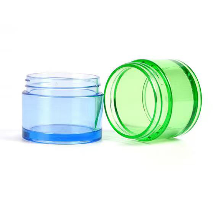 50g clear green plastic round cosmetic skin care petg cream jar